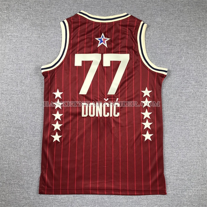 Maillot Enfant All Star 2024 Dallas Mavericks Luka Doncic NO 77 Rouge